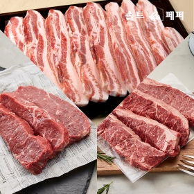 [솔트&페퍼] 살채 삼겹살 세트 1.1kg (살치+채끝+듀록 삼겹살)