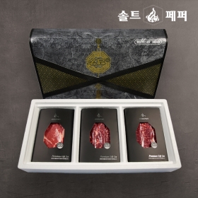[솔트&페퍼] 미국산 초이스 꽃등심+채끝+부채살 구이용 세트 1.5kg (냉장)